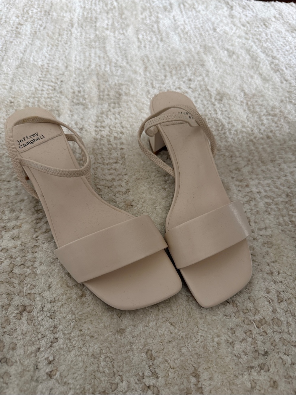 Jeffrey Campbell Beige Strap Block Heel Sandals